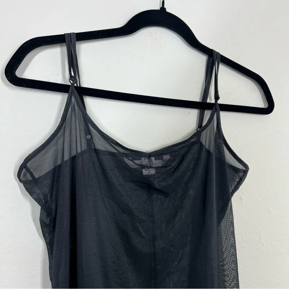 Victoria's Secret Vintage Black Mesh Lace Trim Slip Dress - Image 7