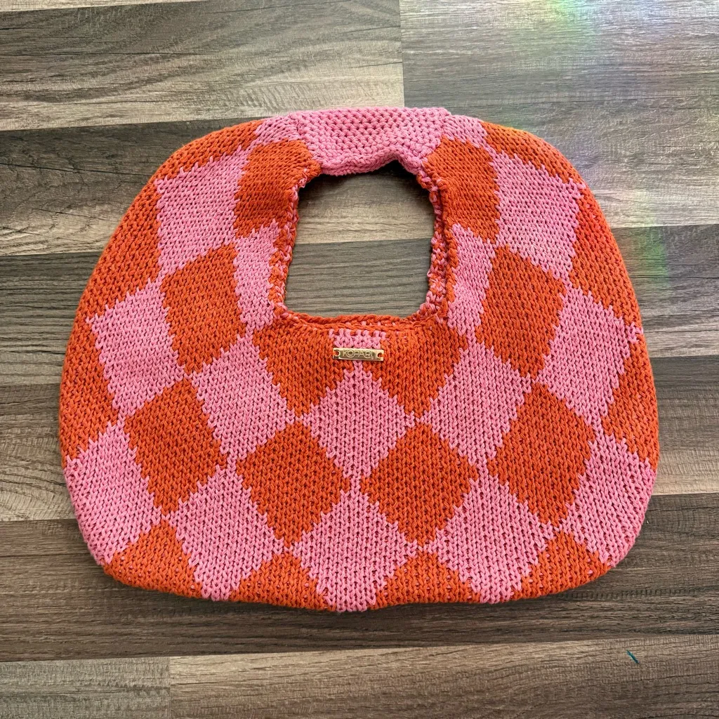 Kopari Pink and Orange Knit Bag NWOT - Image 1