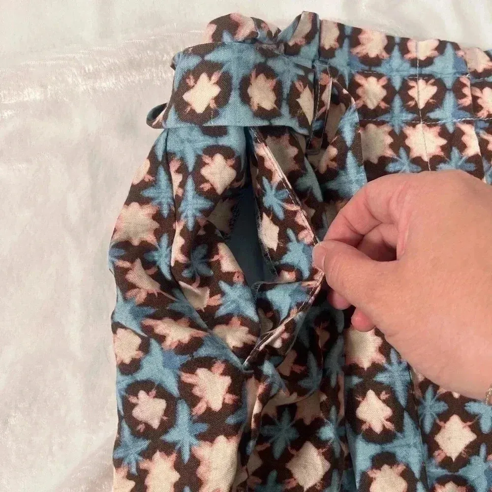 Loft Paperbag Pull On Shorts in Sunwashed Floral Linen Blend NEW - Image 8