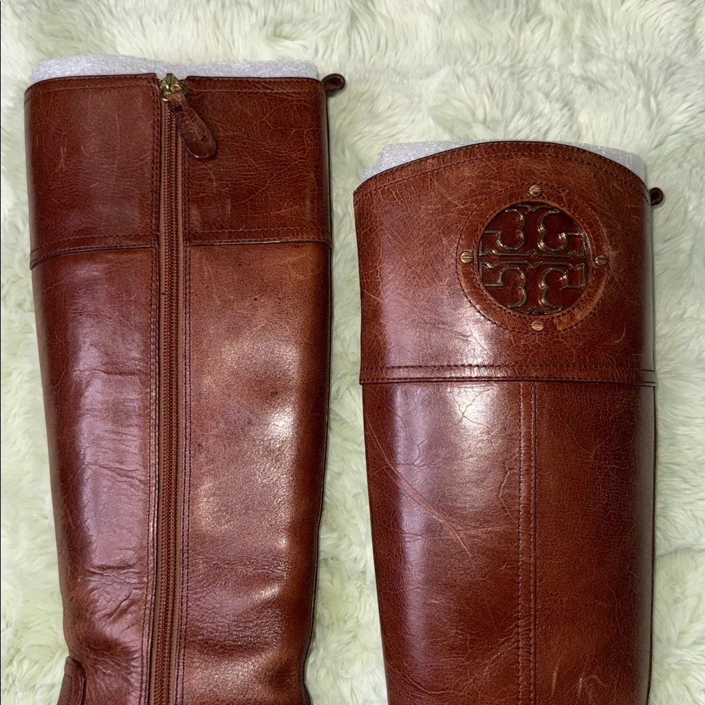 Tory Burch Brown Leather Riding Boots - Image 2
