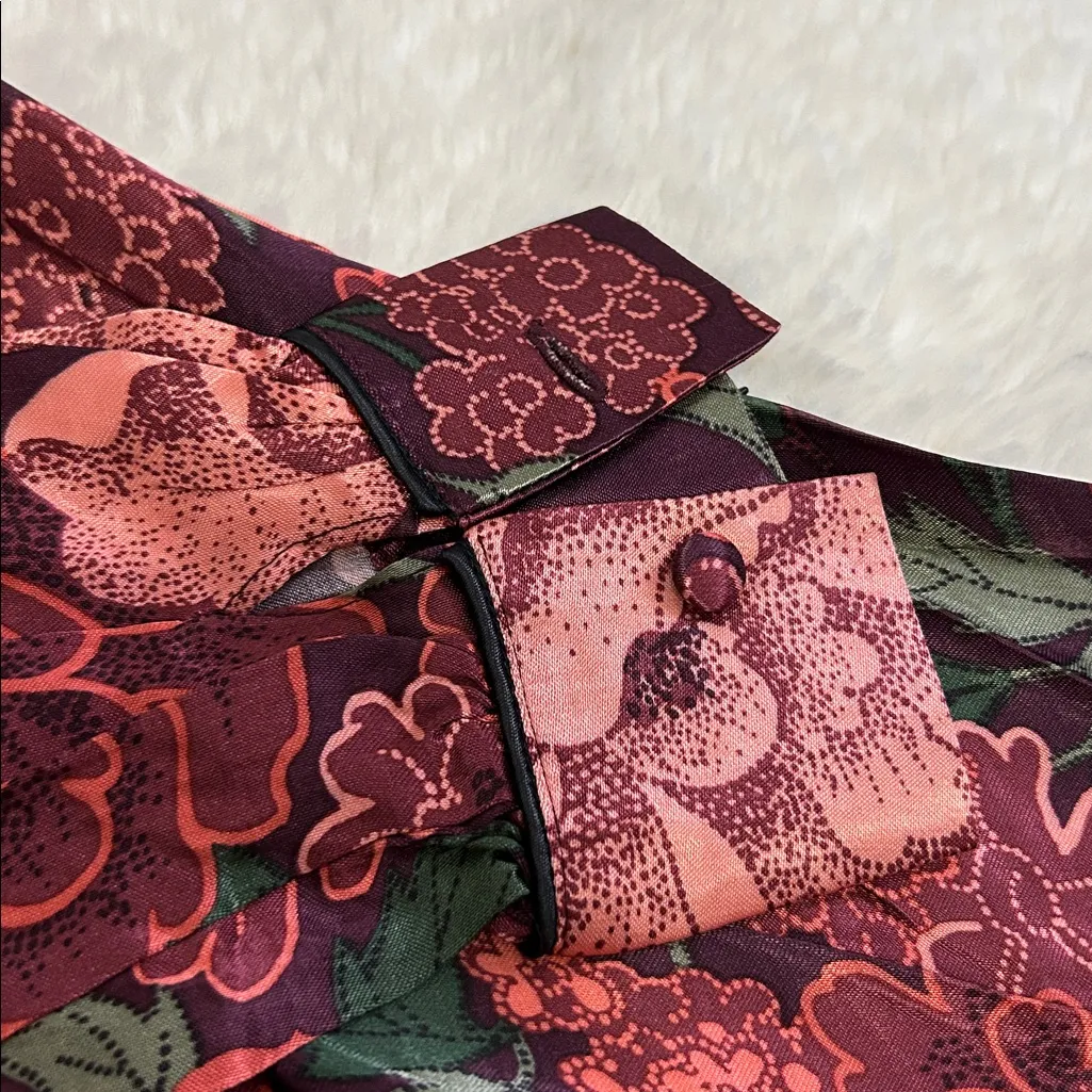 Topshop Satin Floral Long Sleeve Maxi Dress - Image 11