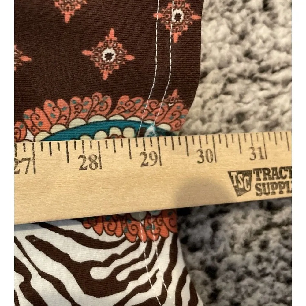 D & Co Denim Company 3X Knit Open Front‎ Cardigan Paisley Animal Print Retro Brown Size undefined - Image 4