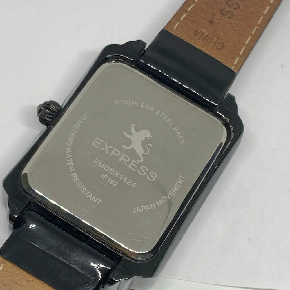 Express Crystals Black tone 35mm quartz analog watch Watch FMDEX1424 running - Image 11