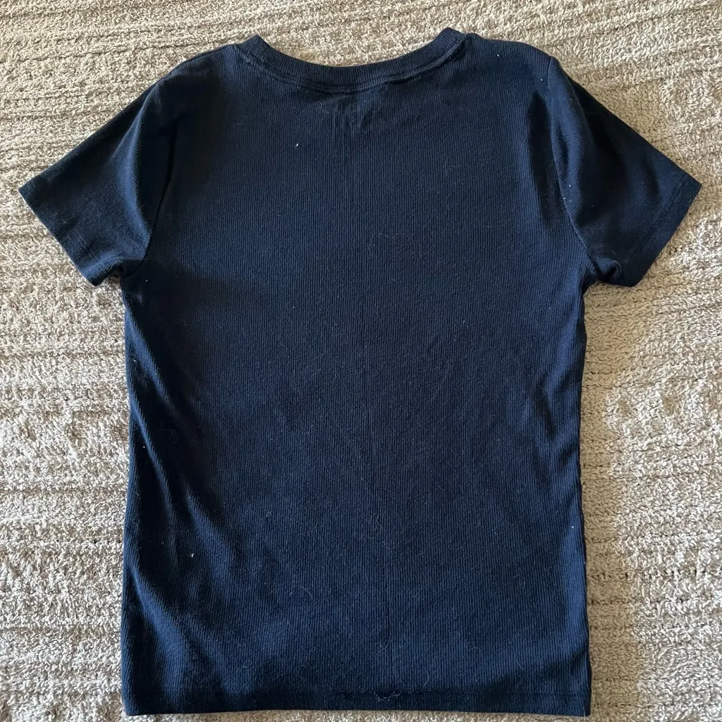 Hollister women’s navy blue ribbed tee, size small - Image 4
