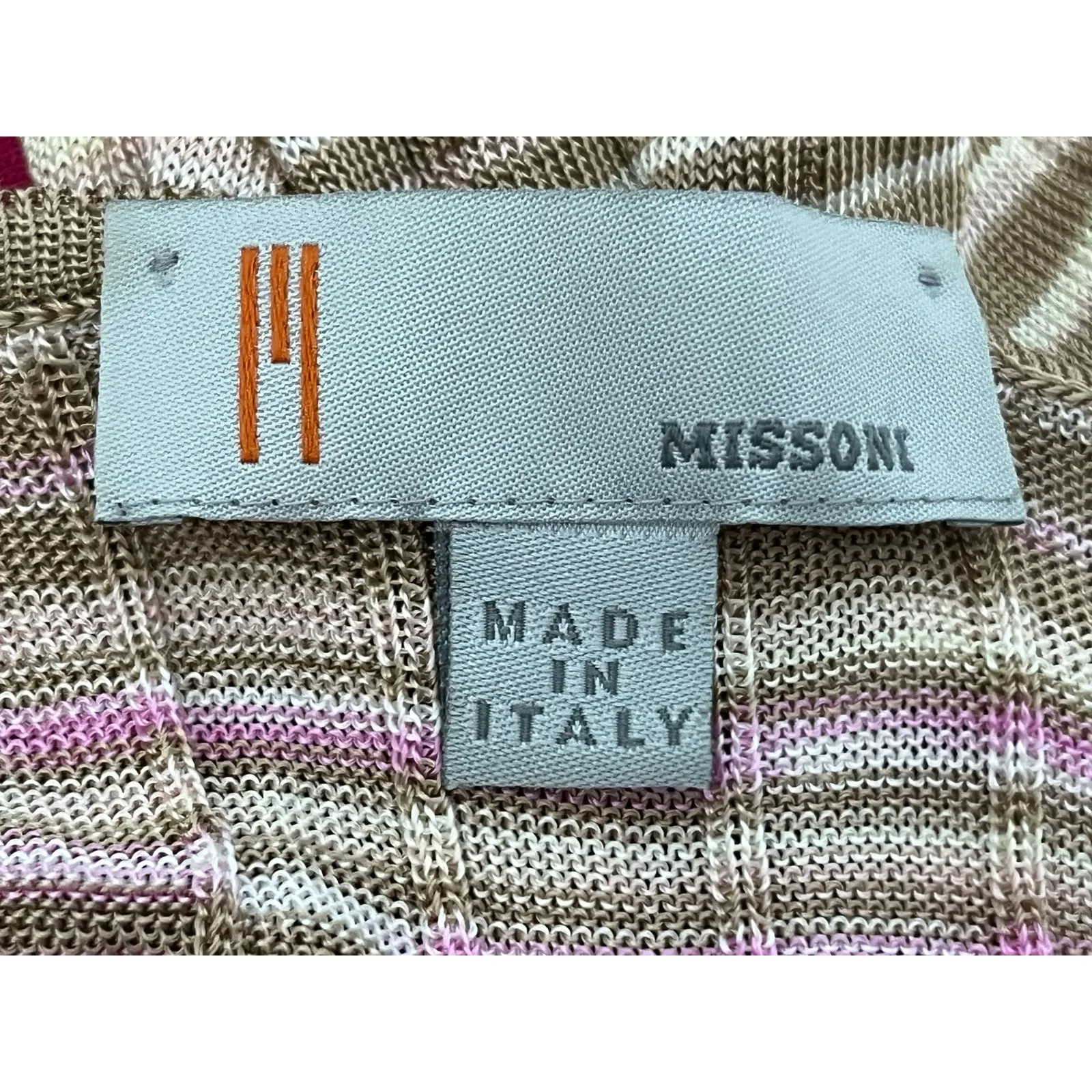 Missoni Tank Top Italian Size 42 XS/Small Tan Pink Stretch Knit Preppy Office - Image 6