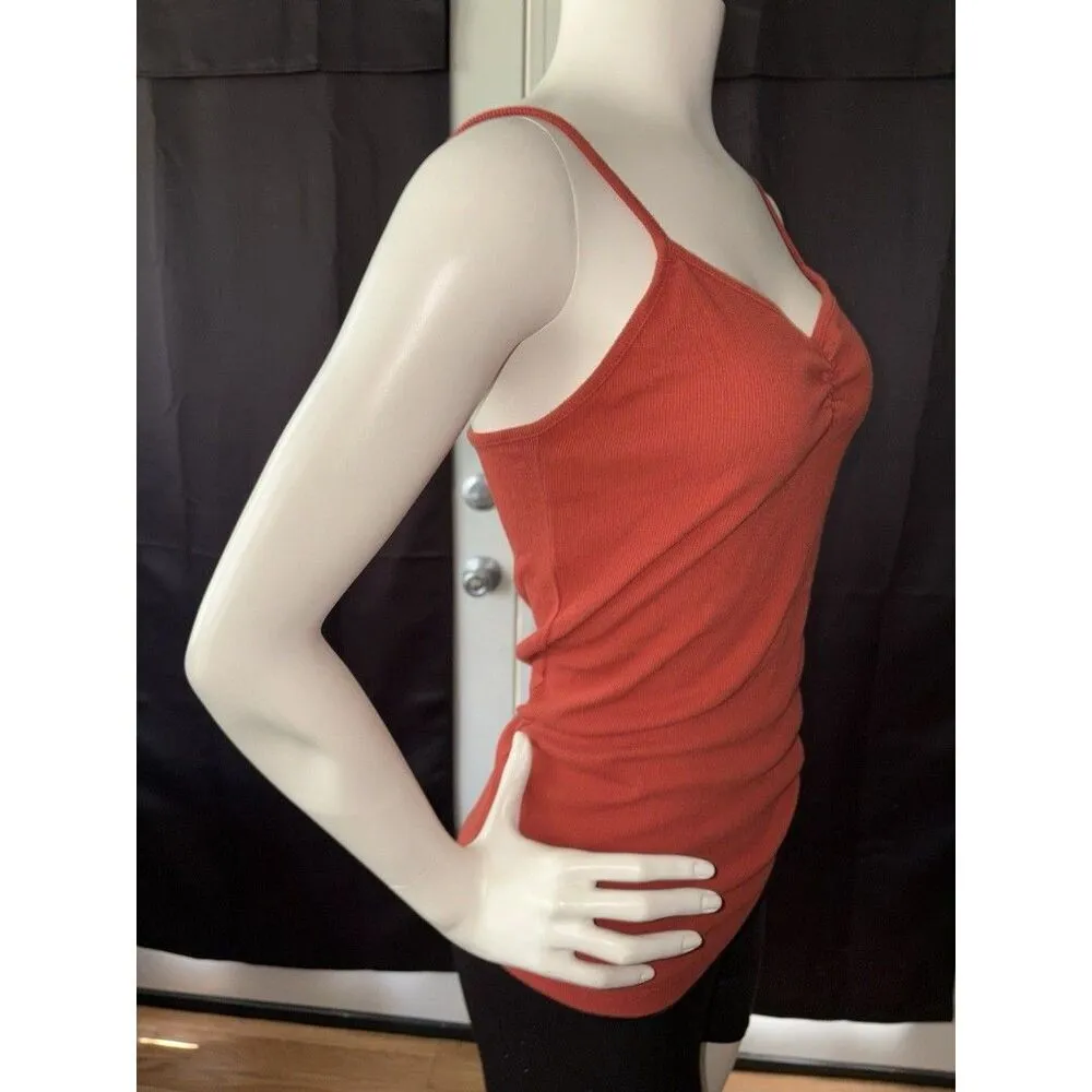 No Boundaries Women's Juniors Rib Cami Shirt Medium(7-9) Cinched Neck Rustic - Image 3