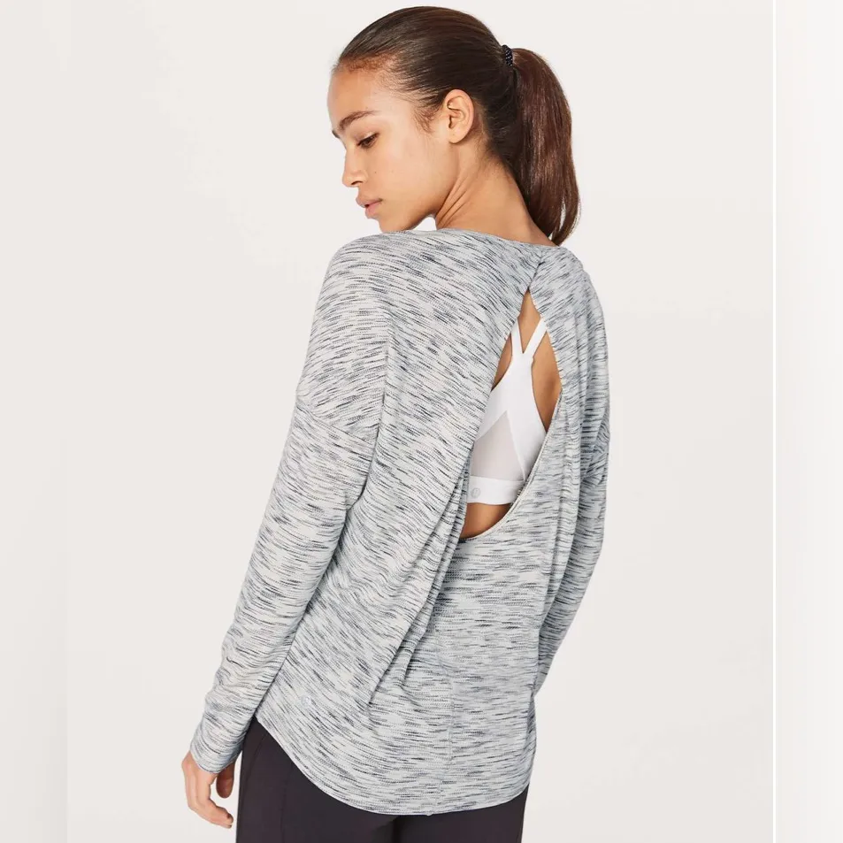 Lululemon Get Set Long Sleeve in Tiger Space Dye Black White - Image 2