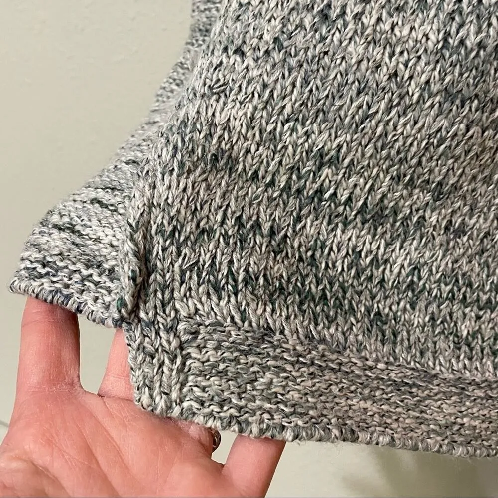 Pure Jill J Jill Green Chunky Knit Crew Neck Tunic Sweater Womens M Marled Size M - Image 3