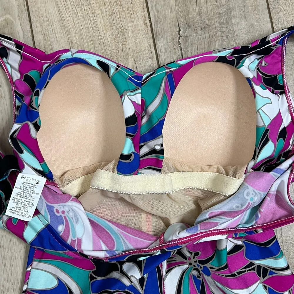 Maxine of Hollywood Shirred Front Girl Leg One Piece Swimsuit Size 10 - Image 5