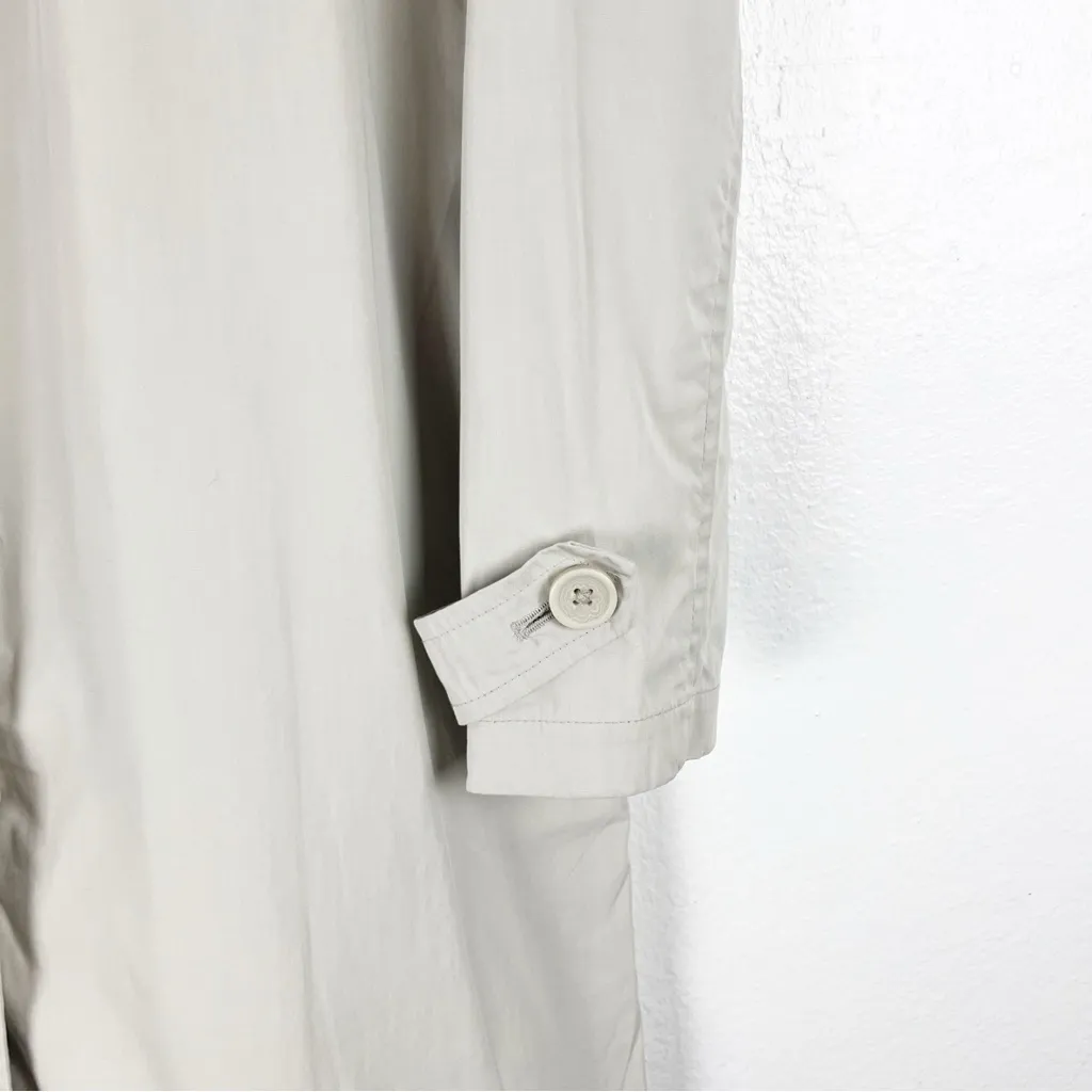 GAP Vintage Long Sleeves Lined Button Zipper Closure Pockets Trench Coat Medium - Image 9