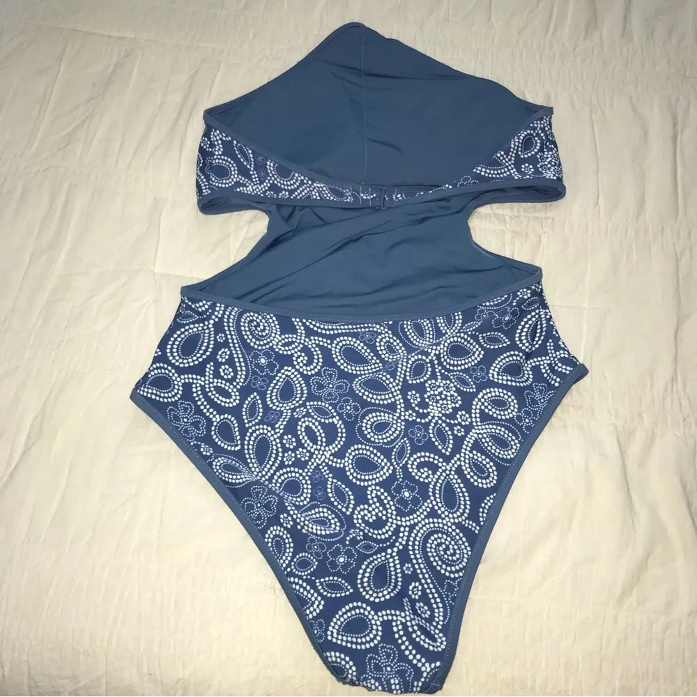 Aerie Halter High Neck Cutout Side One Piece Swimsuit - Image 4