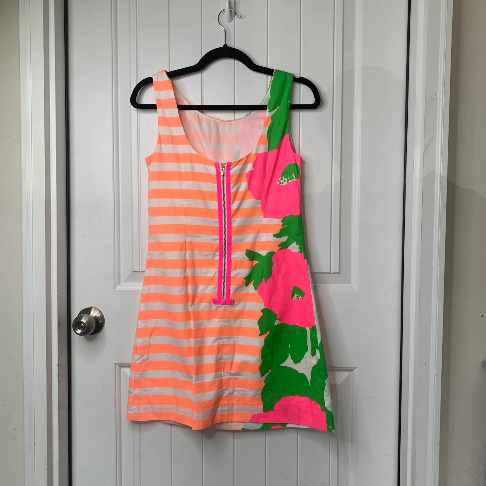 Lilly Pulitzer‎ Delia sunrise floral striped shift dress size 2 summer vacation - Image 3