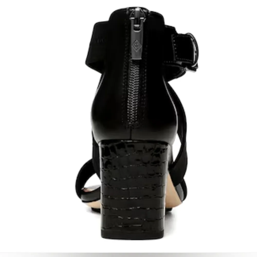 Donald Pliner Women's Pavla Patent Leather Slingback Heeled Sandal - Black - Image 3