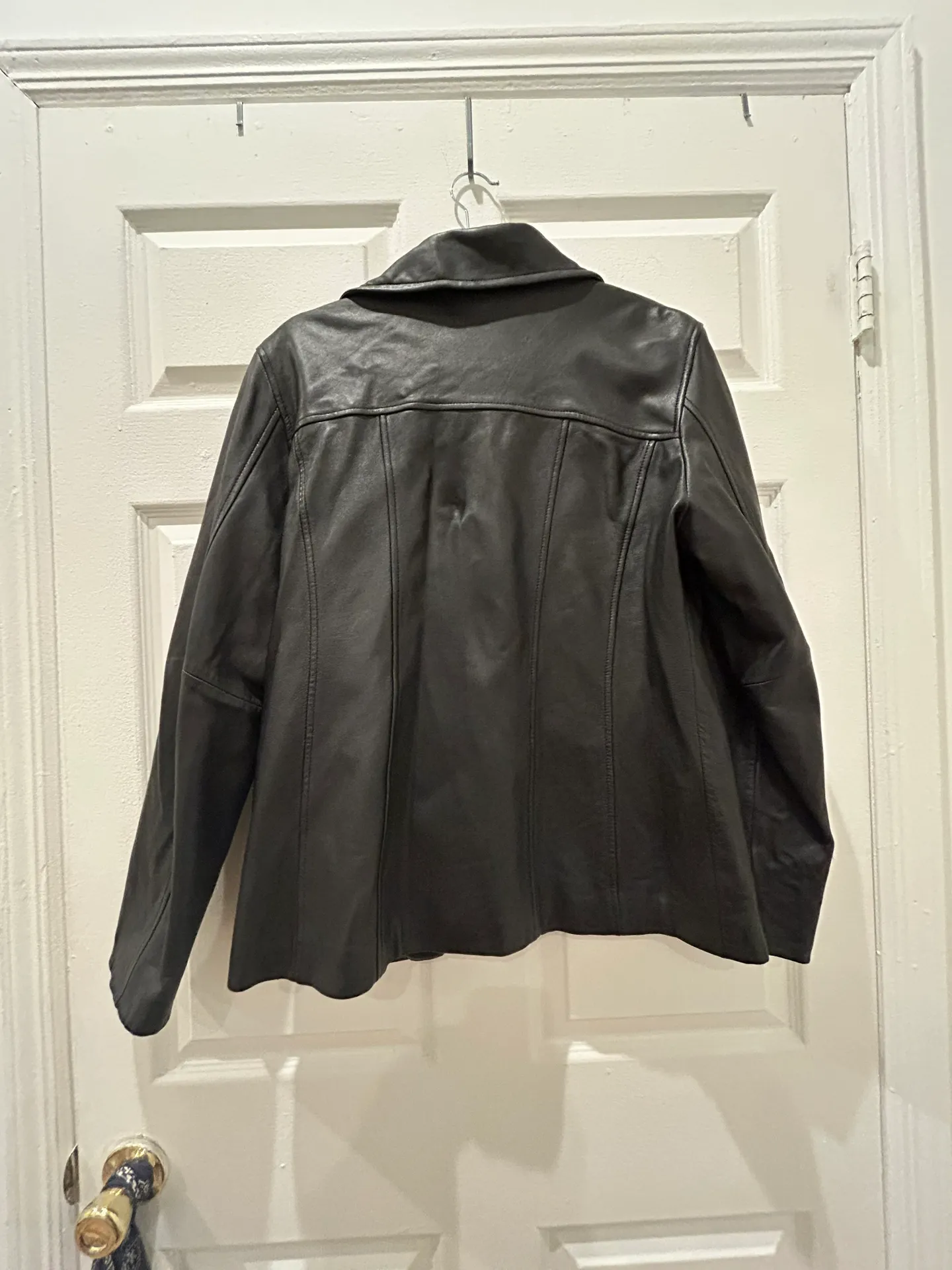 WINLIT Vintage Leather Jacket Black Size L - Image 2