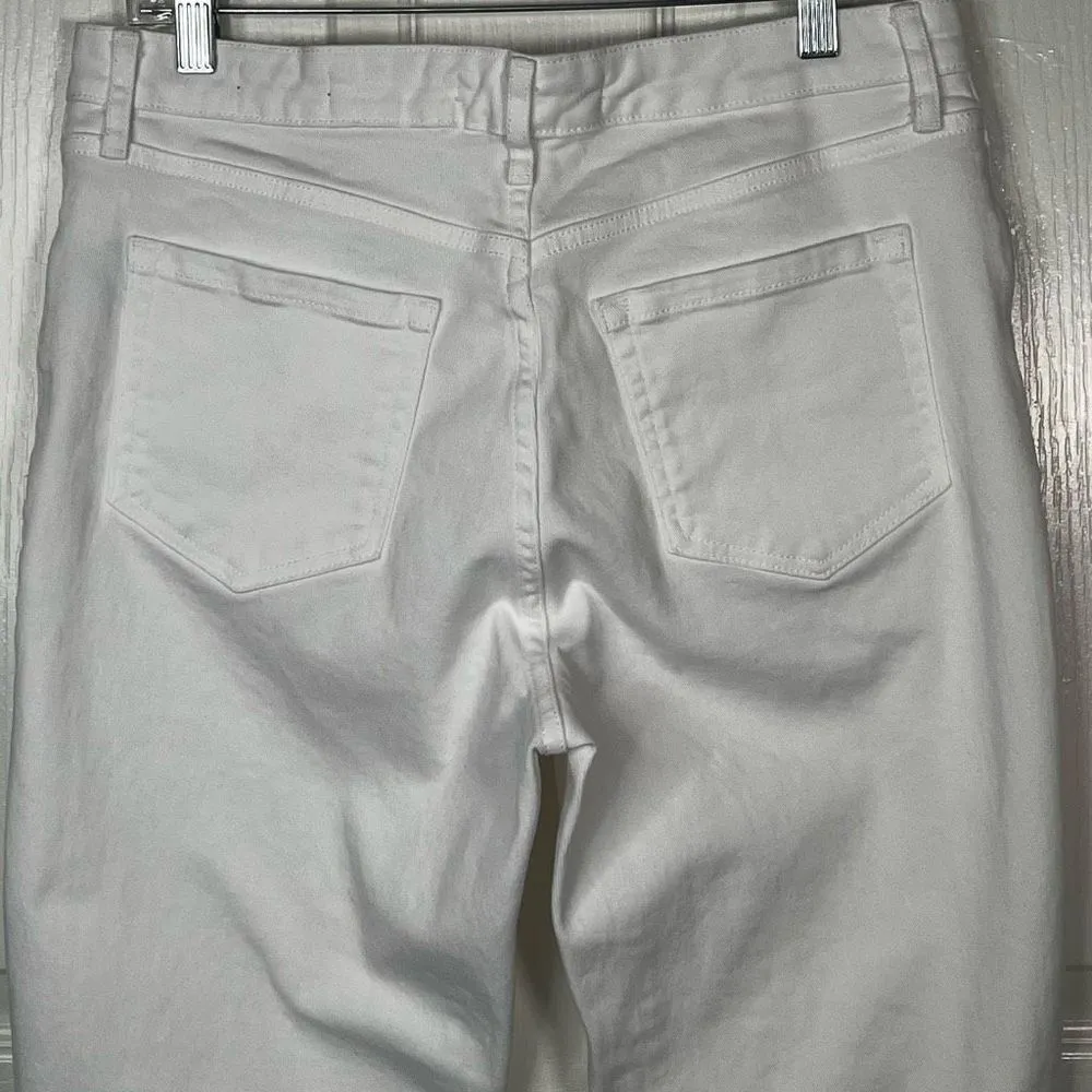 Ella Moss High Waist Straight Crop Jeans Sz 10 / 30 White Cropped Jeans - Image 8