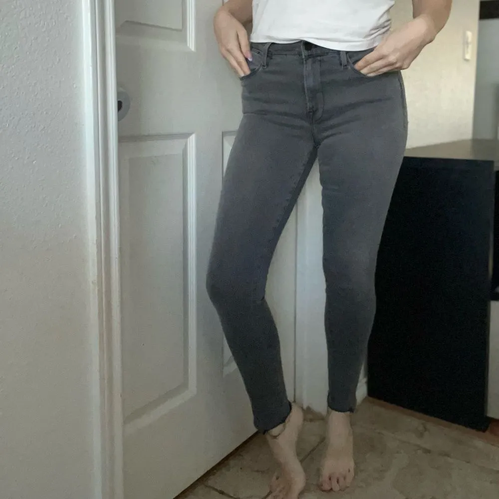 Frame Le High Skinny Jeans‎ Womens 27 Gray Raw Hem Stretch High Rise Slim Jeans - Image 2