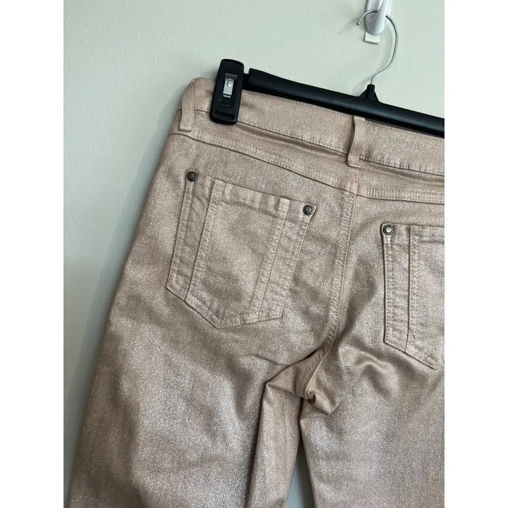 ALICE + OLIVIA PALE PEACH 5-POCKET SKINNY LEG JEANS size 6 - Image 3