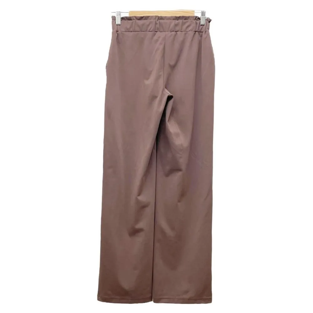 Joie Mocha Taupe Stretch Jersey Knit Pull On Wide Leg Dress Pants Womens Size XS - Image 4