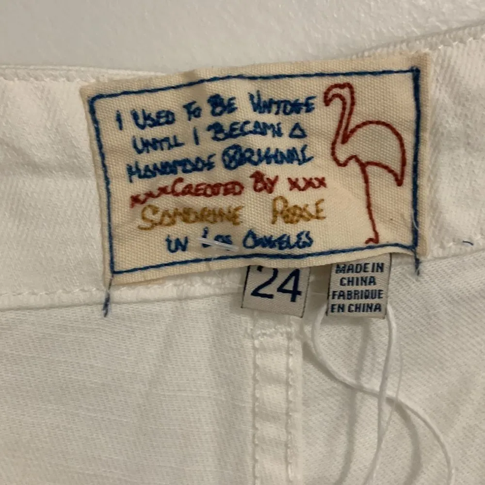 Free People x Sandrine Rose Wide Leg Patchwork Cropped Jeans - Image 6