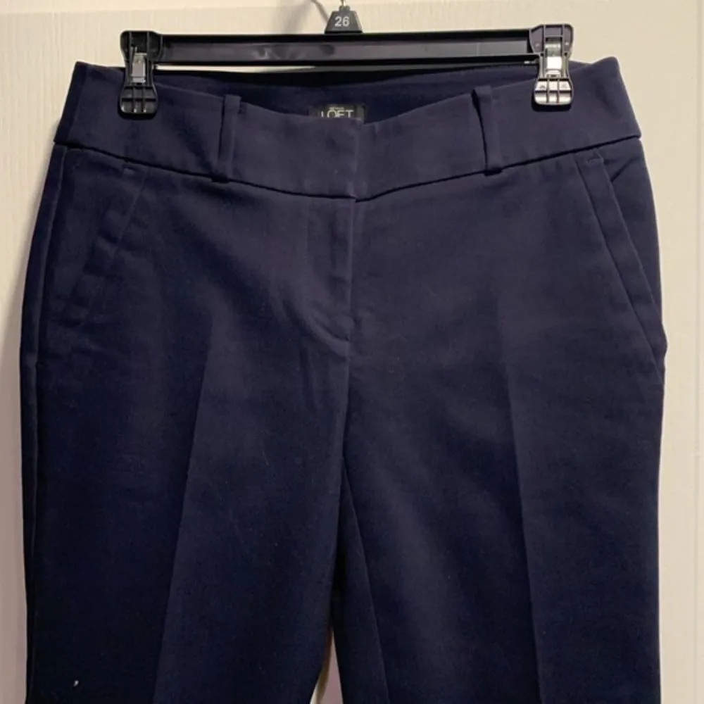 Ann Taylor Navy Blue Julie Skinny Twill Trouser Pants Size 0 EUC #6623 - Image 2