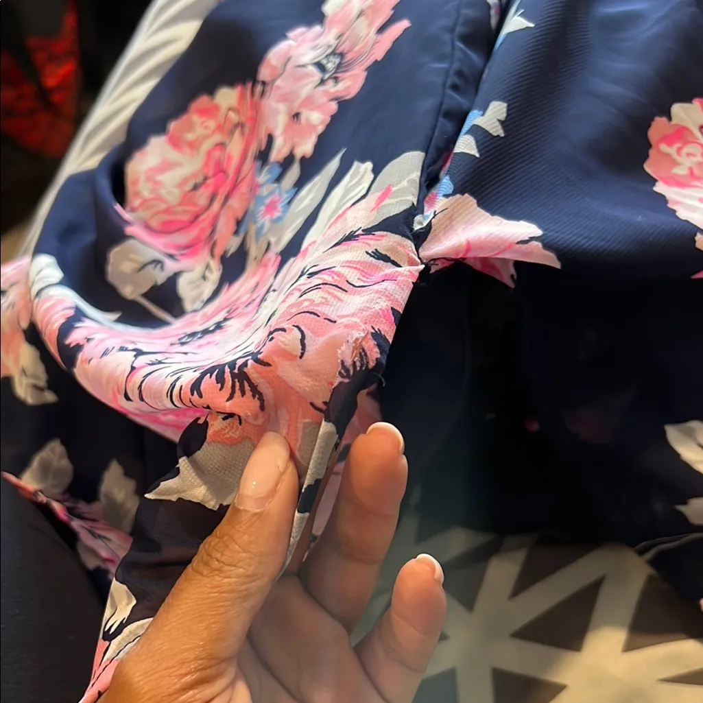 Old Navy‎ Chiffon Floral Ruffle Trim Sleeveless Blouson Side Slit Maxi Dress - Image 13