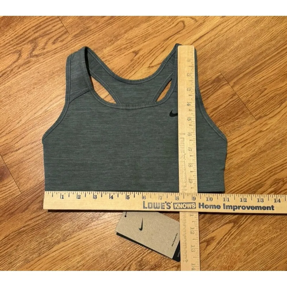 Nike Swoosh Medium-Support Sports Bra Size XS New Gray Racerback No Cups - Image 6
