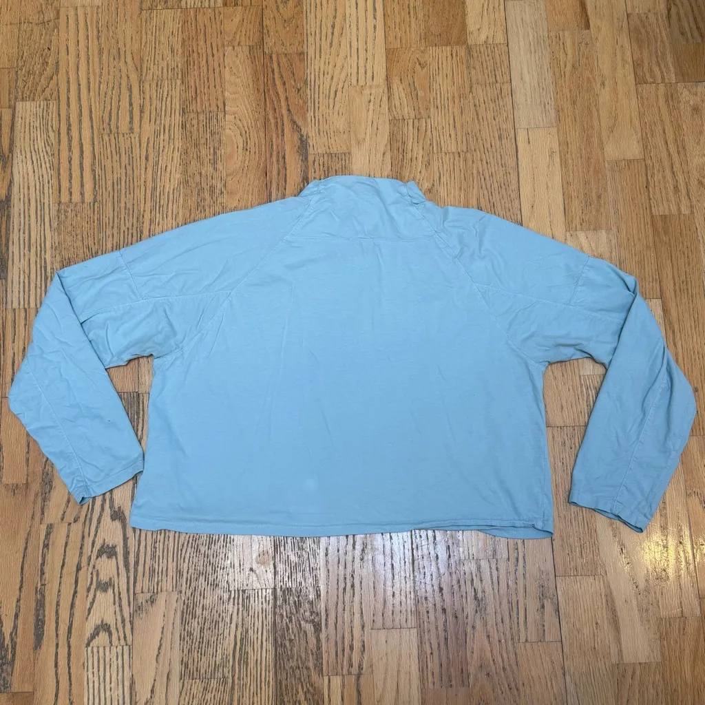 WE THE FREE PEOPLE Slouchy Oversized Light Blue Mock Neck Long Sleeve size Small - Image 2