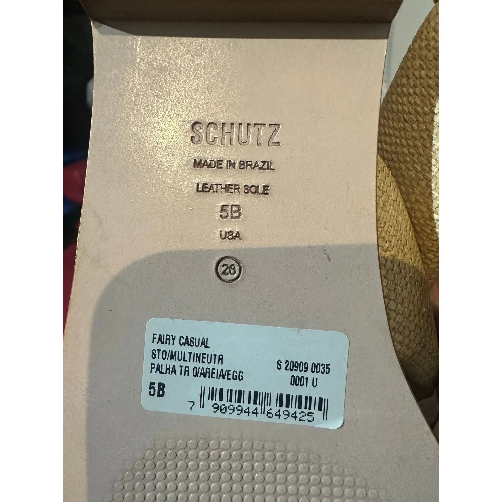 SCHUTZ Neutral Blonde Cross Fairy Casual Woven Sandals Slides NEW size 5 - Image 9