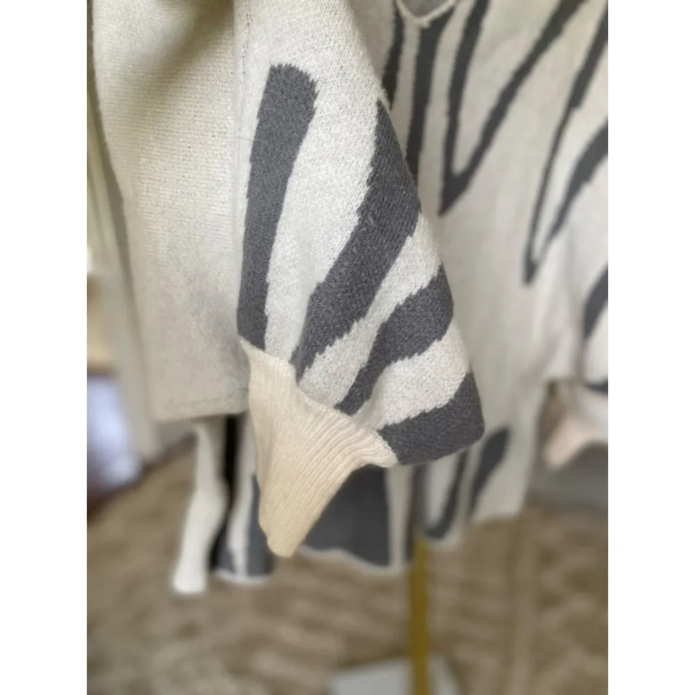 Oversized Batwing Sweater Zebra Modern Cozy Street Luxe Scans I Winter Buttery - Image 9