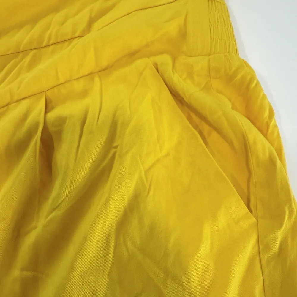 Torrid Bright Yellow Challis Smocked Sleeveless Tie Front Romper Size 4X Pockets - Image 8
