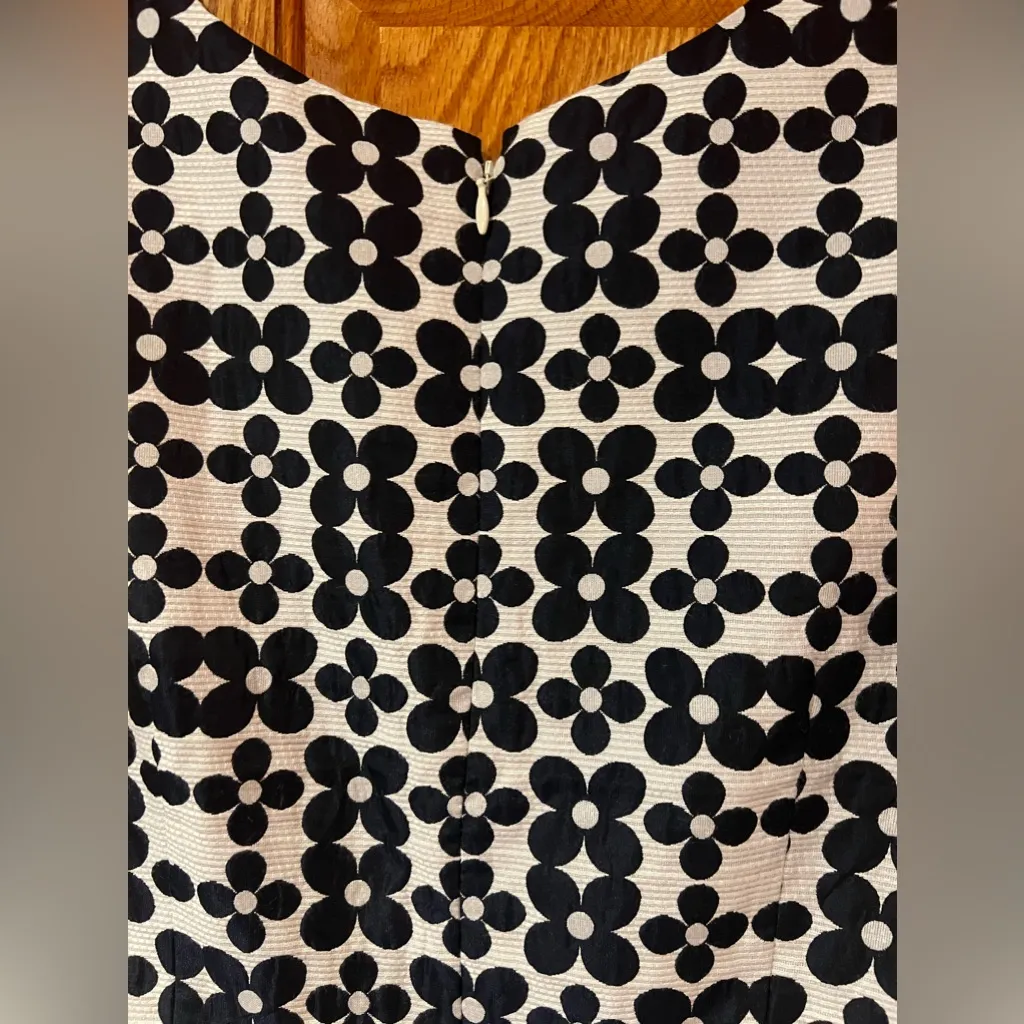 RSVP by Talbots Navy Blue & White Jacquard Daisy-Print Fit & Flare Dress‎ Size 8 - Image 15