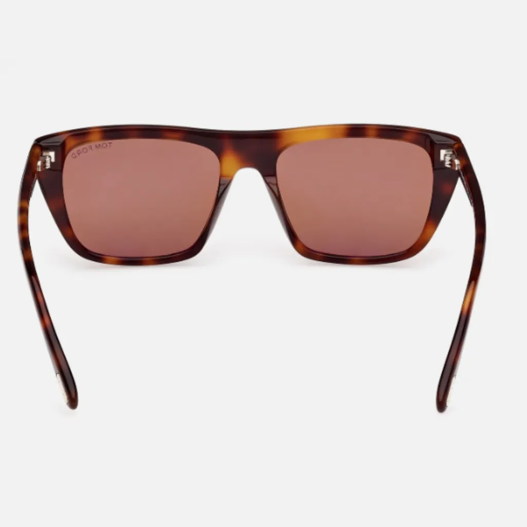 Tom Ford ASLAN FT1175 53E Blonde Havana/Brown Square Sunglasses - Image 13