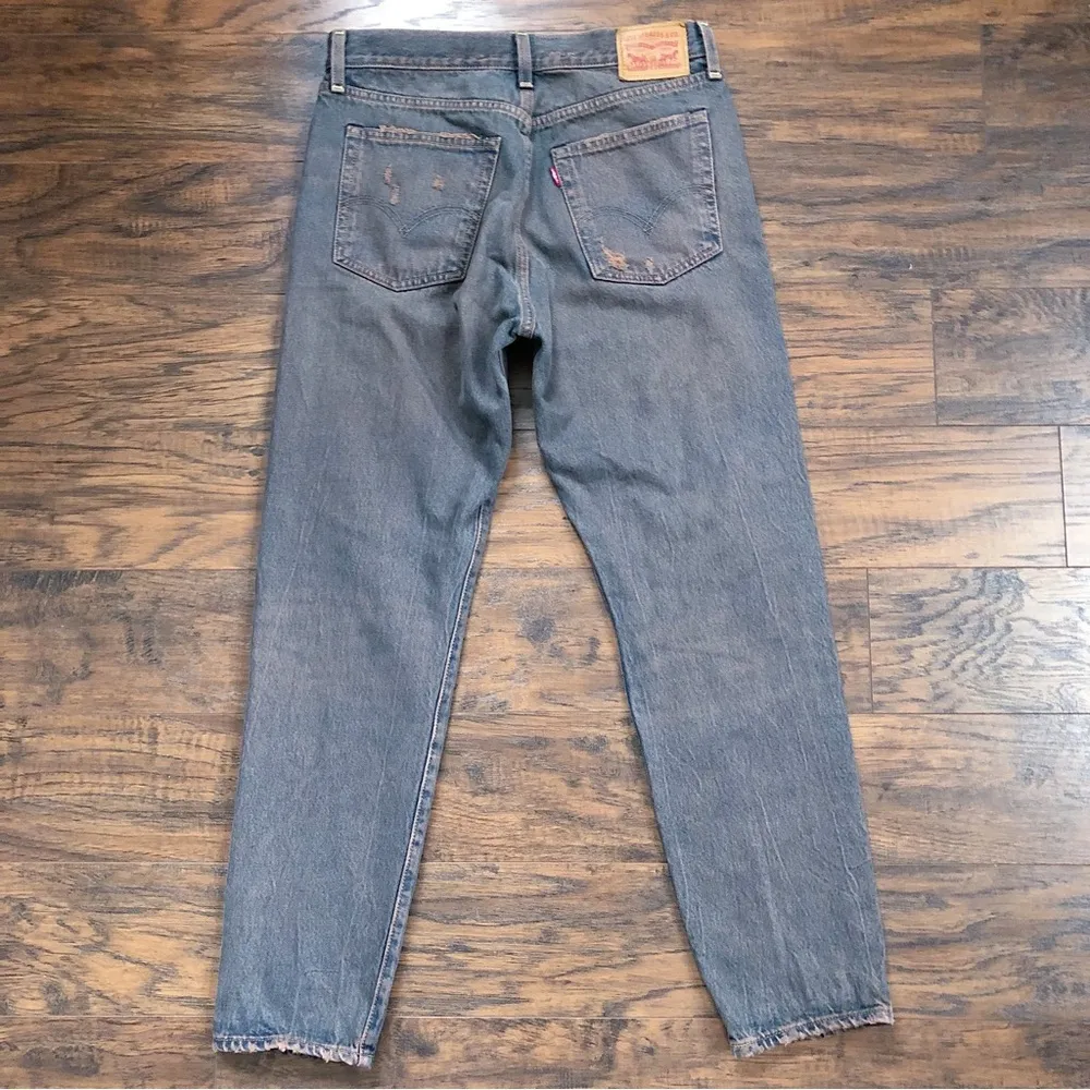 Levi’s • Wedgie Icon Jean cropped straight leg distressed dyed tinted orange - Image 10