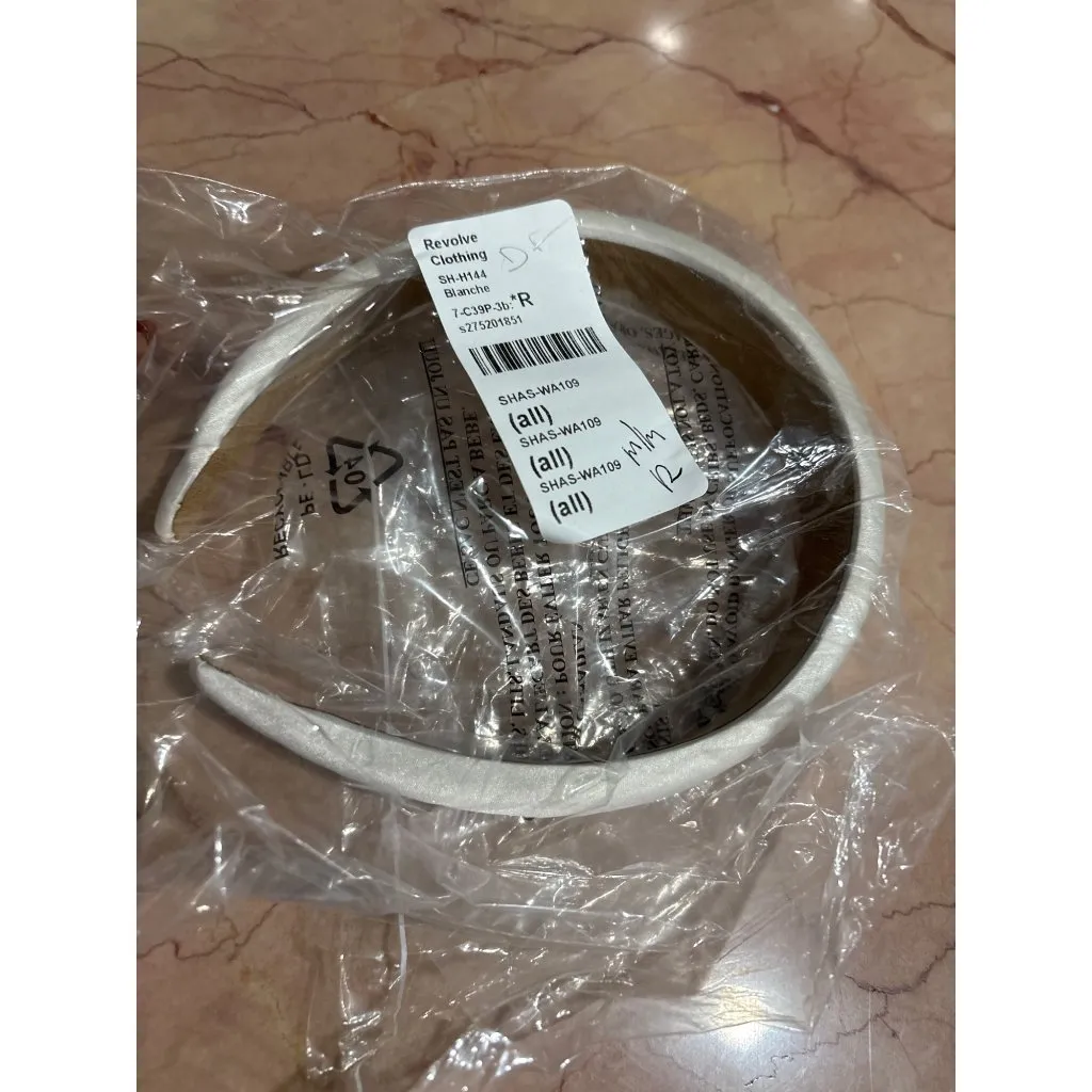 SHASHI Satin Headband in Blanche New Womens Hair Tie Head Wrap White - Image 4