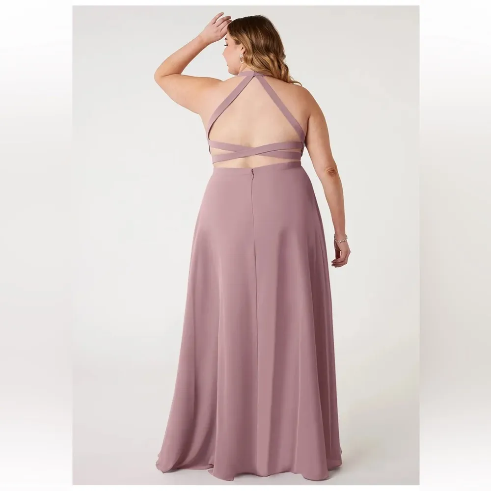 Azazie Clarice Bridesmaid Dress Dusty Rose - Image 2