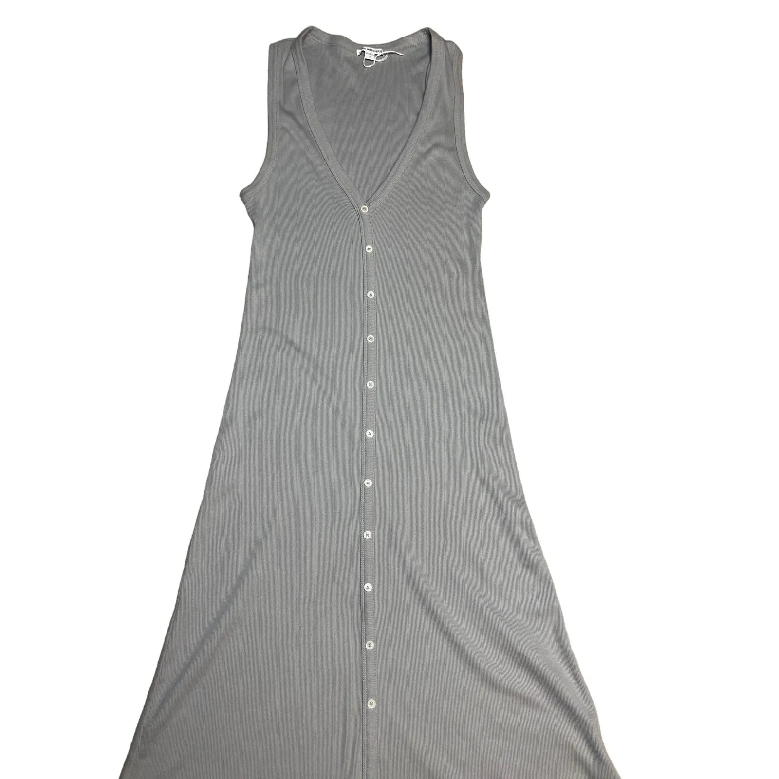James Perse Ribbed Stretchy Gray Midi A-Line Dress Size‎ Medium - Image 9