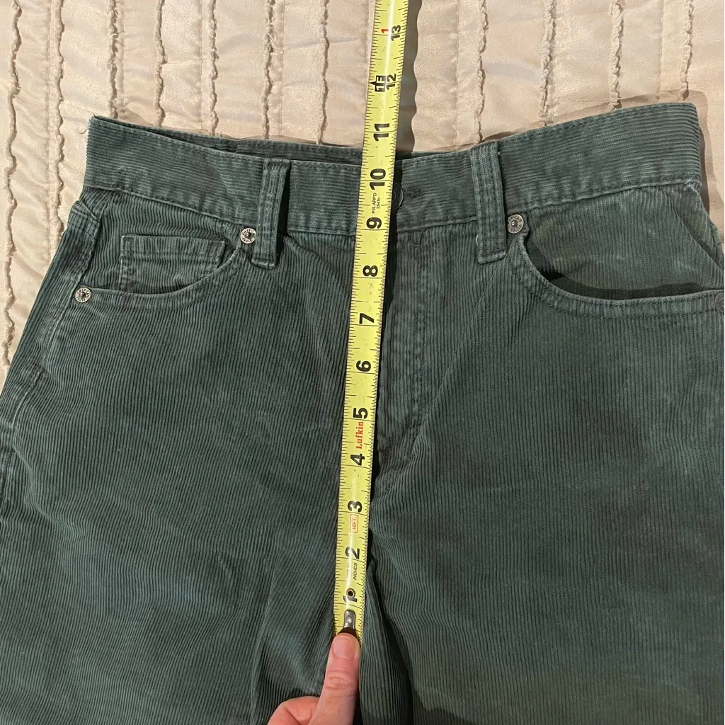 American Eagle Super Stretch Corduroy Mom Jean Denim Hunter Green 0 High Rise - Image 8