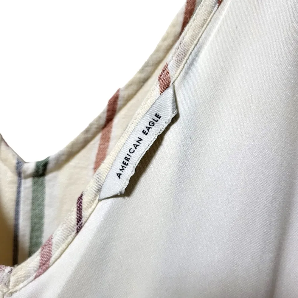 American Eagle Outfitters Cotton/Linen Blend Striped Jumpsuit in Beige/Multi - Image 6