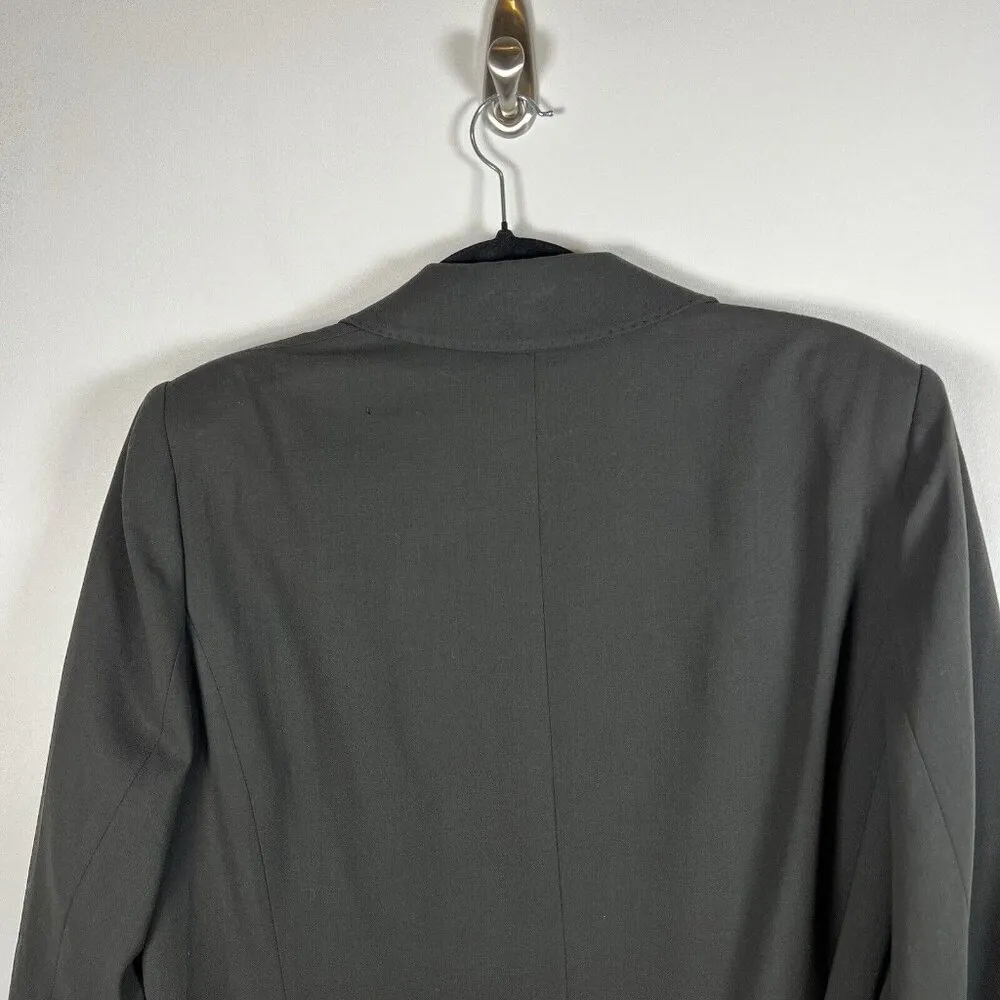 Marina Rinaldi Long Single Button Blazer Black Wool‎ Blend Women’s Size 25/large - Image 12
