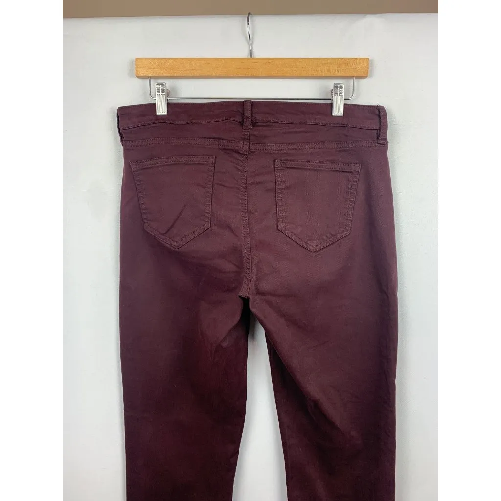 Buffalo David Bitton Vale Mid-Rise Stretch Skinny Jeans Size 10/30 Burgundy - Image 5