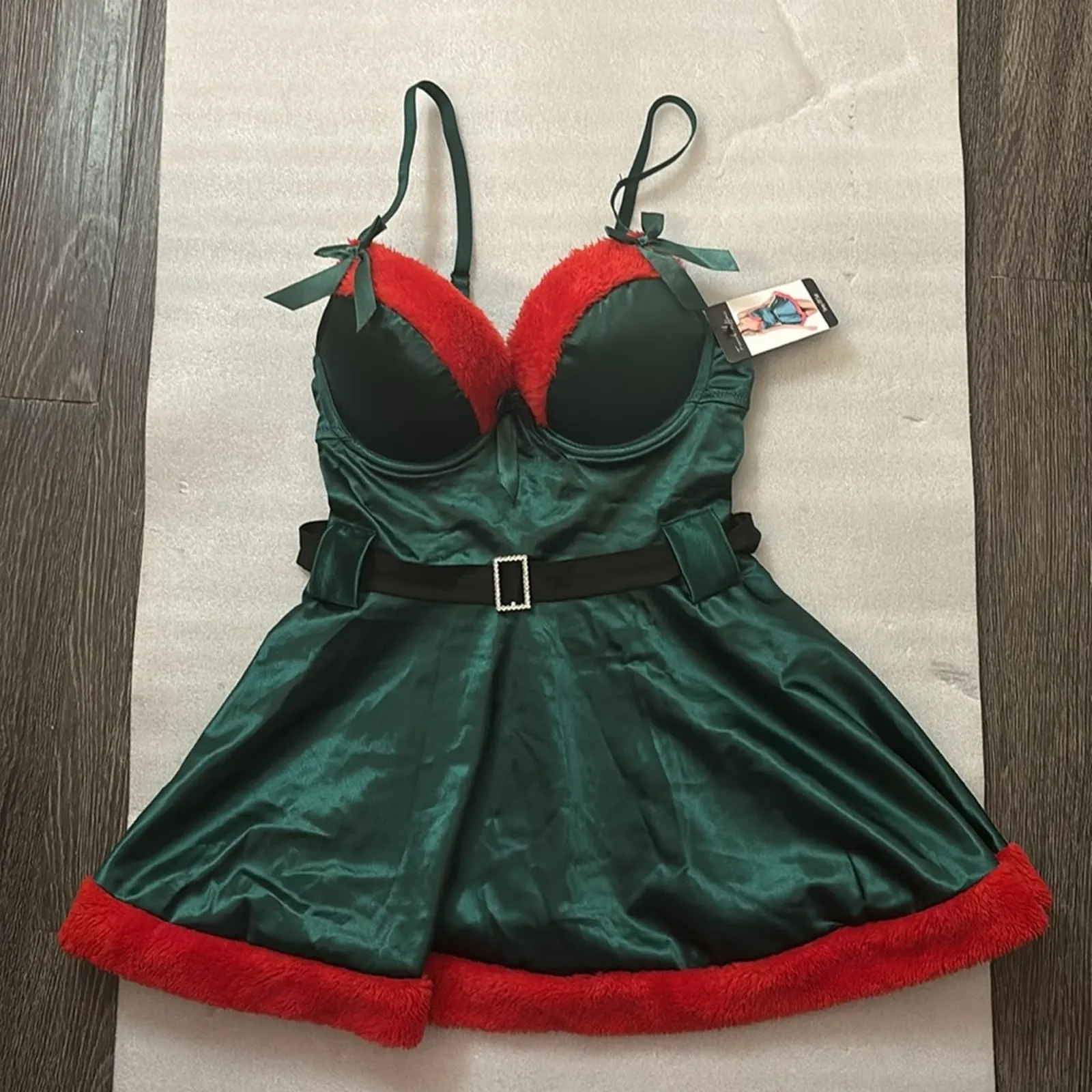 French Affair Sexy Elf Xmas Push Up Chemise Holiday Intimate Sleepwear Fairy NEW - Image 7