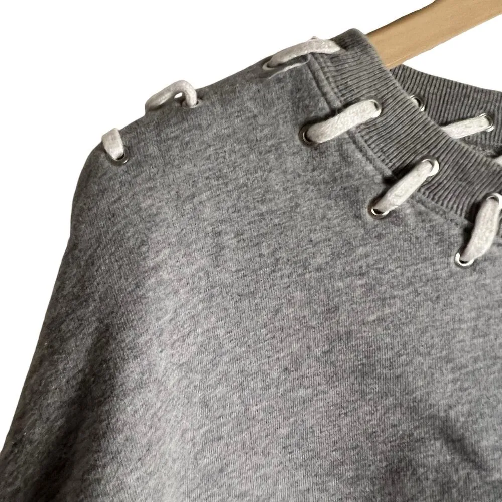 Jonathan Simkhai Gray Whip Stitch French Terry Crop Crewneck Sweatshirt Size S - Image 7