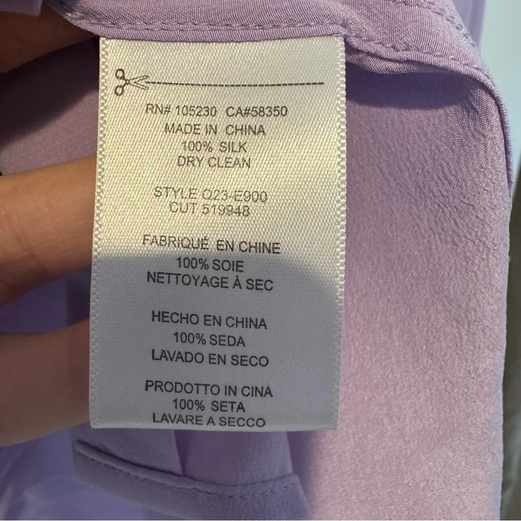 Equipment  Silk Lavender Long Sleeve Button Down Blouse | Size S - Image 5