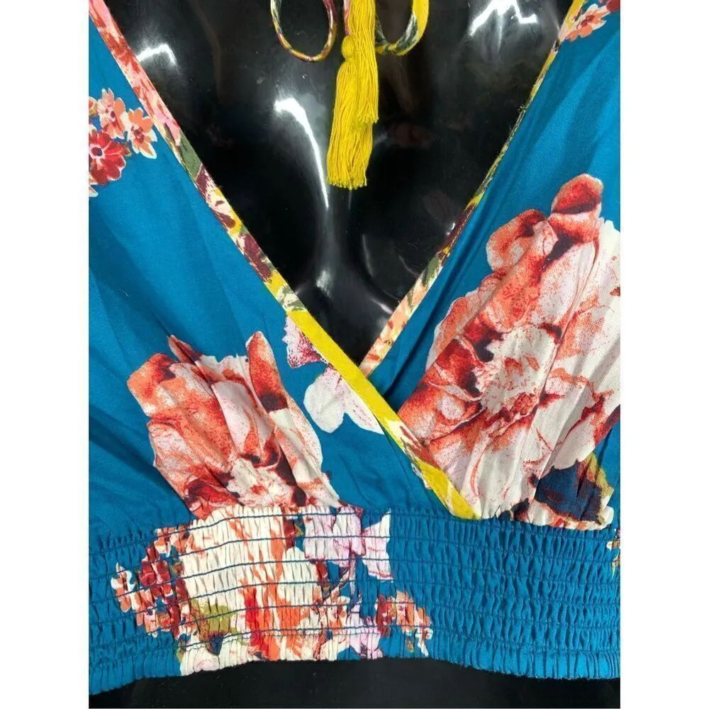 Band Of Gypsies Women's Floral V-Neck Crop Top Multicolor Size Small NWOT - Image 6