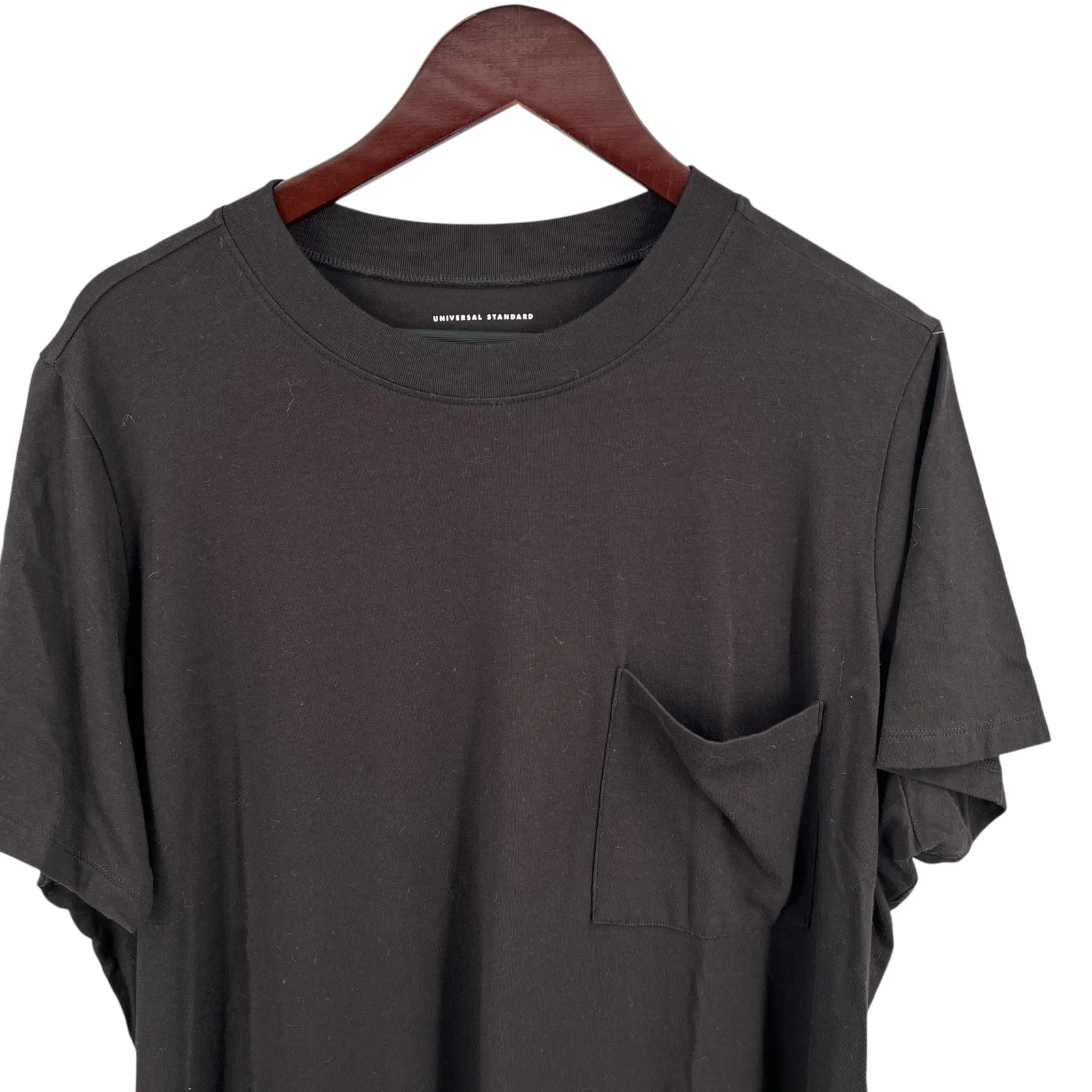 Universal Standard Black T-Shirt Dress Pima Cotton Modal Blend Size M (18–20) - Image 2