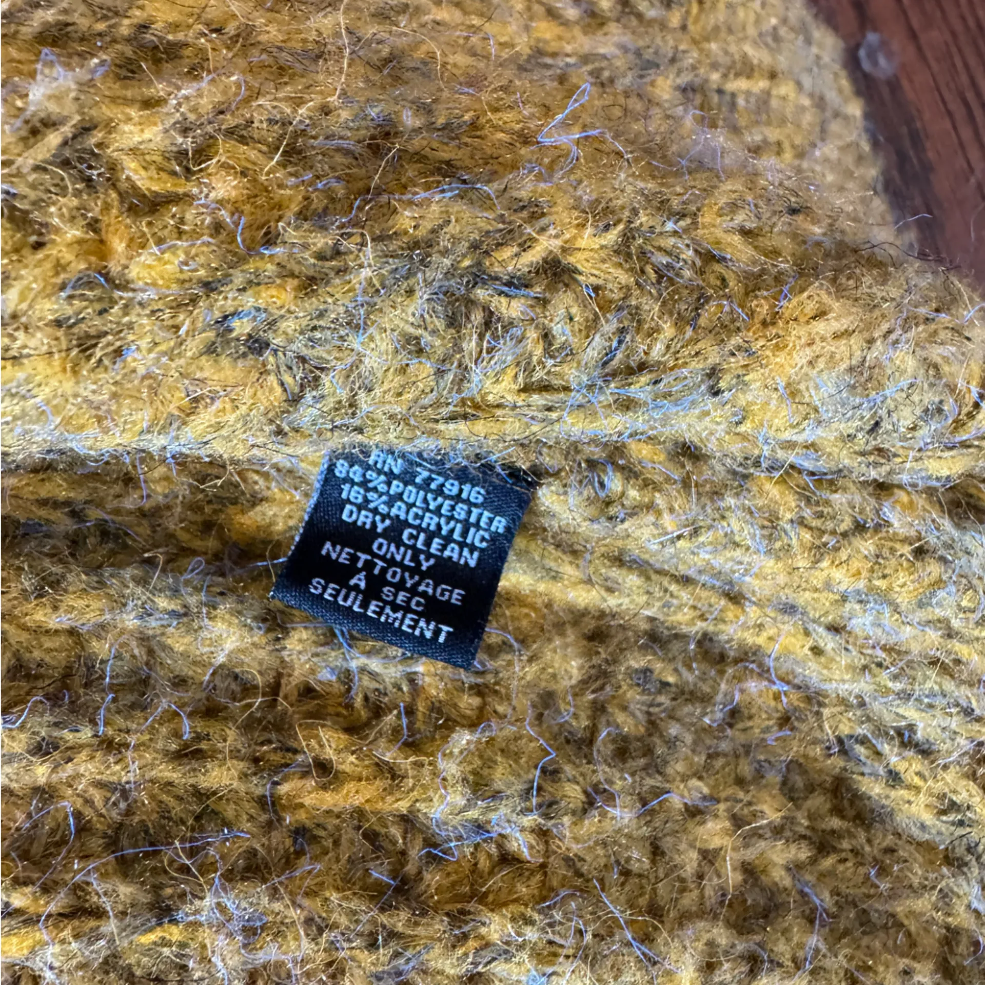 ANTHROPOLOGIE Stevie Fringed Marled Knit Kimono Cardigan Mustard Yellow Gray - Image 3