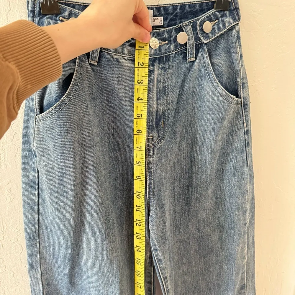 Princess Polly Button Adjustable Waist High Rise 23” Wide Leg Balloon Jeans 2 - Image 3