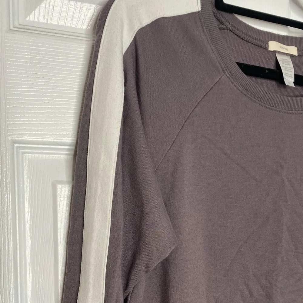 EBERJEY Plum and White Pima Cotton Mix Stripe Track Jogger Set Size Small - Image 3