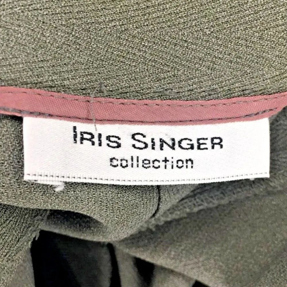 LADIES SLACKS BY IRIS SINGER Collection SIZE 8 ~~Green Herringbone Pattern Green - Image 5