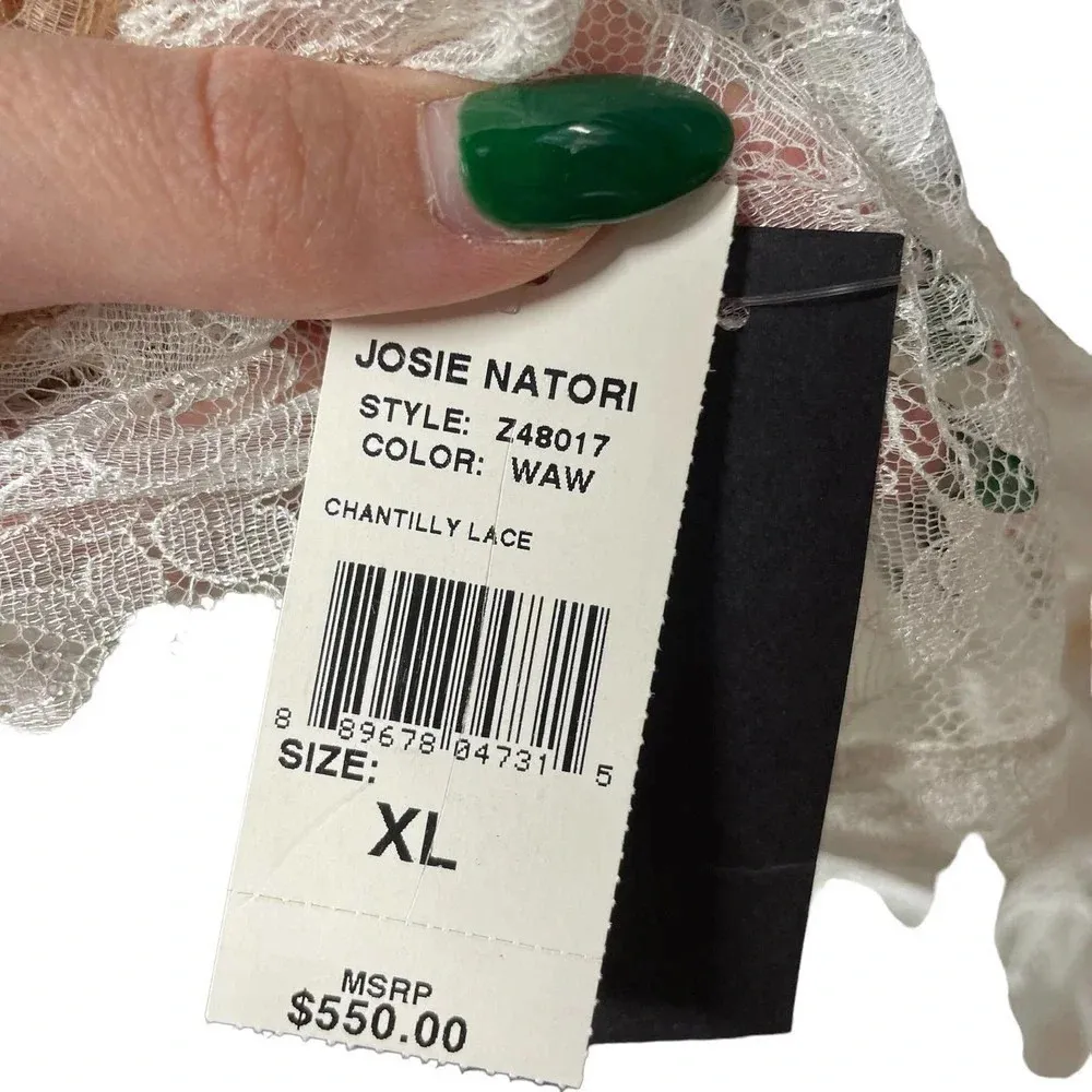 Josie‎ Natori Chantilly Bordered Lace Chemise Lingerie White Size XL - Image 13